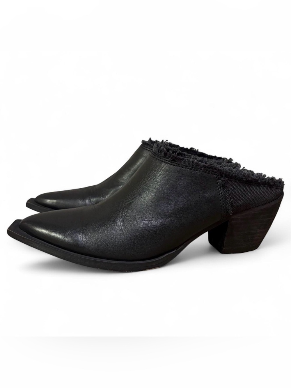 Free People Wild Things Leather Point Toe Mule Size 38/US 8